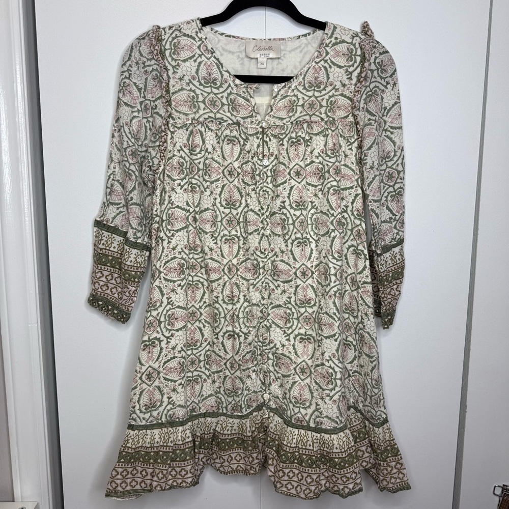 Cleobella 100% Cotton Floral Printed Dress - XS (no belt)